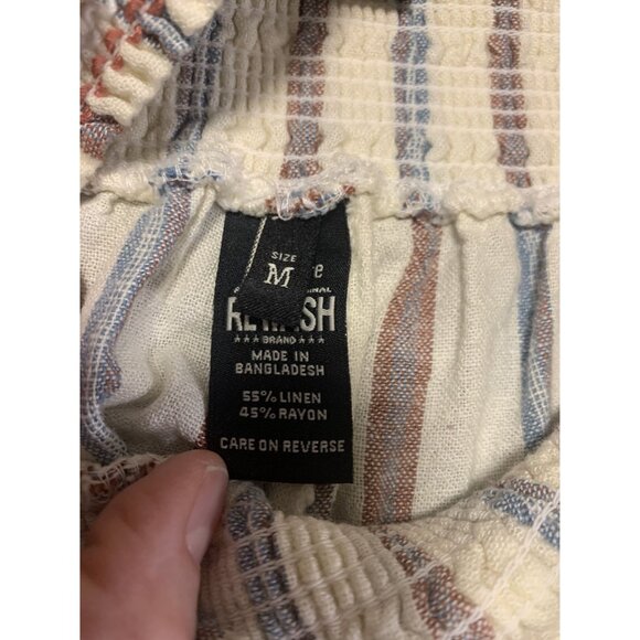 Rewash Linen Sripe Cropped Lightweight Pants Size M - Picture 8 of 8